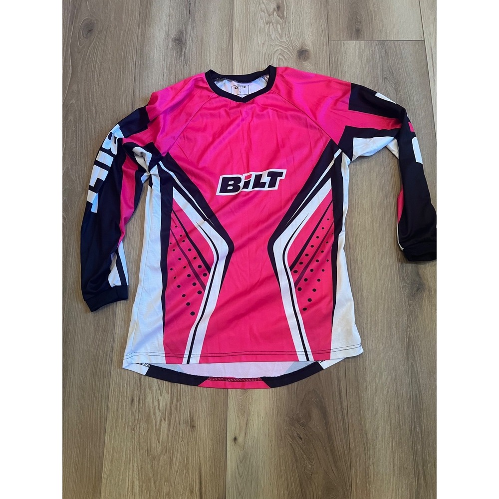 BiLT Motocross Jersey Adult Small Pink Black White MX Dirt Bike ATV Riding S